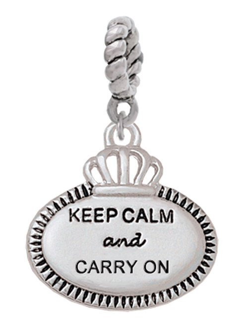 Keep Calm and Carry On Rope Charm Bead Dangle