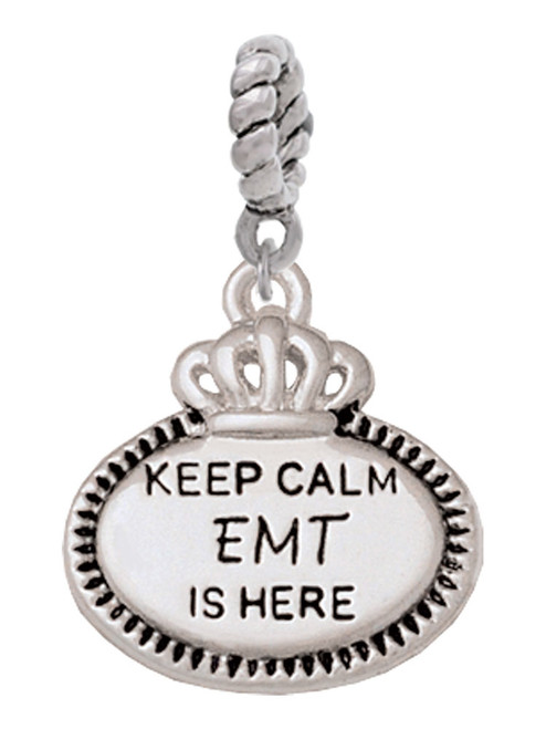 Keep Calm EMT is Here Rope Charm Bead Dangle