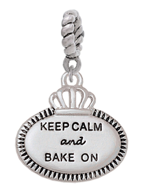 Keep Calm and Bake On Rope Charm Bead Dangle