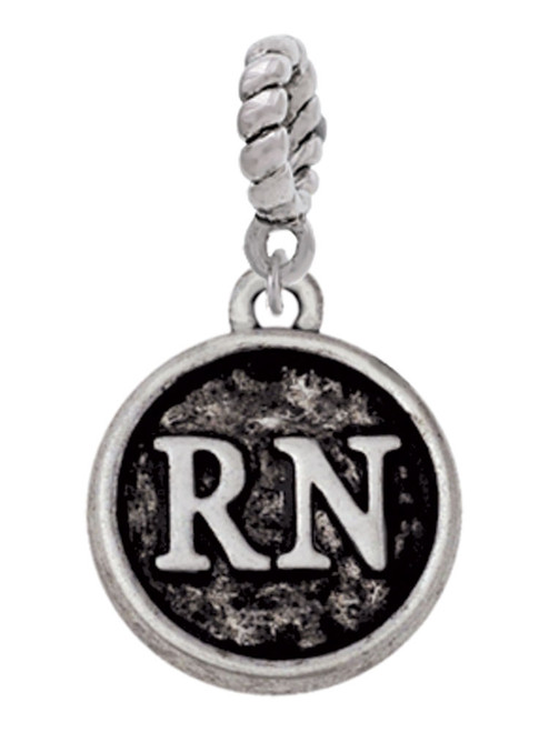 Nurse Caduceus Seal - RN Rope Charm Bead Dangle