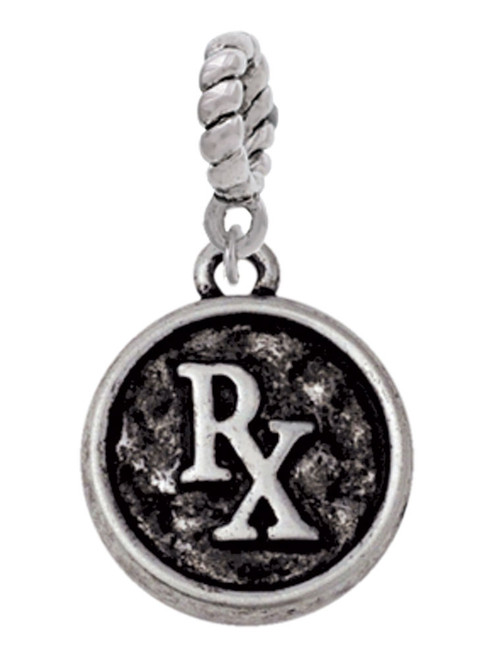 Medical Caduceus Seal - Rx Rope Charm Bead Dangle