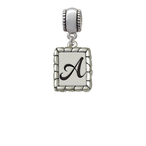 Pebble Border Initial - A Charm Bead Dangle