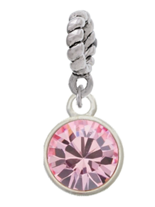 10mm Light Pink Crystal Drop Rope Charm Bead Dangle