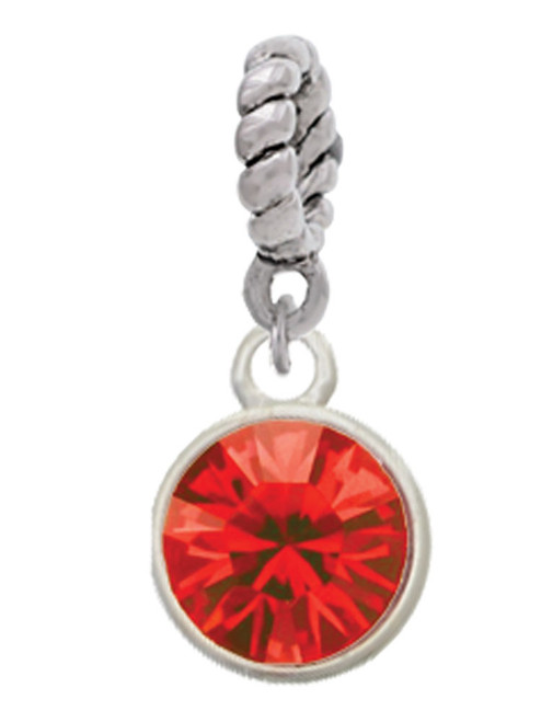 10mm Red Crystal Drop Rope Charm Bead Dangle