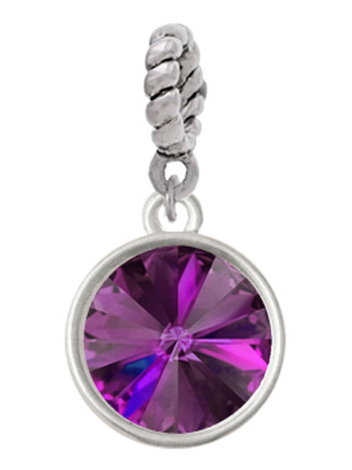 12mm Crystal Rivoli - Purple Rope Charm Bead Dangle