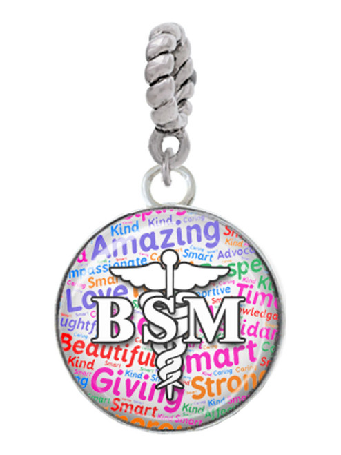 Domed Multi Color BSM Rope Charm Bead Dangle