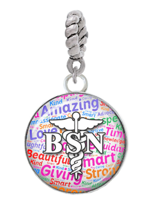 Domed Multi Color BSN Rope Charm Bead Dangle
