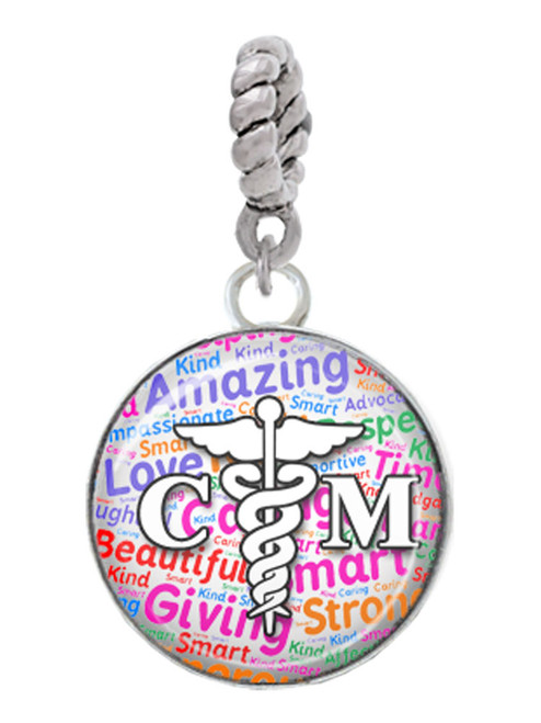 Domed Multi Color CM Rope Charm Bead Dangle