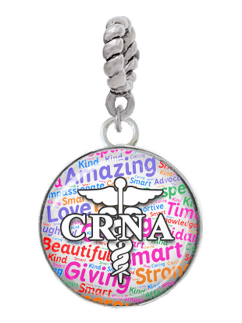 Domed Multi Color CRNA Rope Charm Bead Dangle