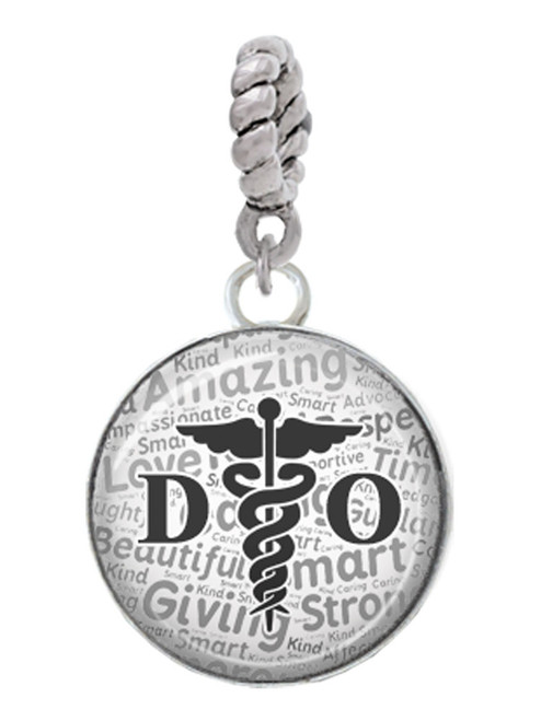 Domed Black DO Rope Charm Bead Dangle