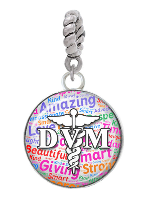 Domed Multi Color DVM Rope Charm Bead Dangle