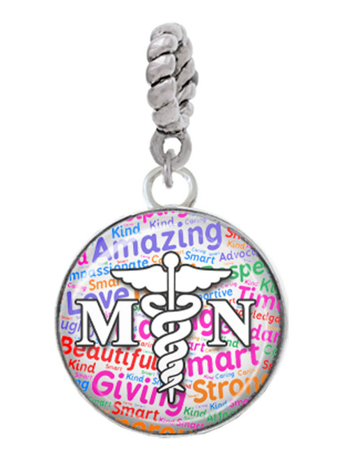 Domed Multi Color MN Rope Charm Bead Dangle