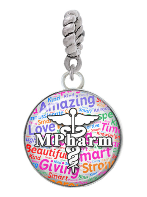 Domed Multi Color MPharm Rope Charm Bead Dangle