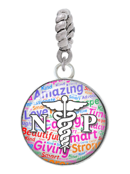 Domed Multi Color NP Rope Charm Bead Dangle