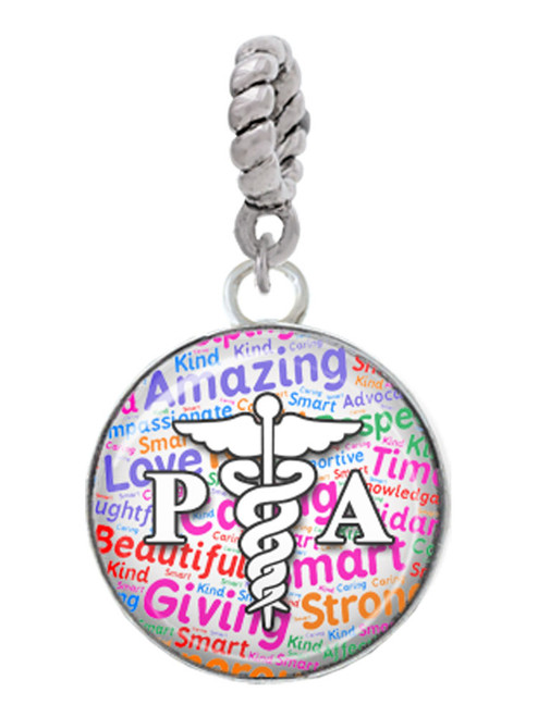 Domed Multi Color PA Rope Charm Bead Dangle