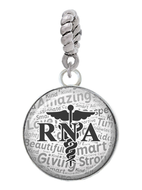 Domed Black RNA Rope Charm Bead Dangle