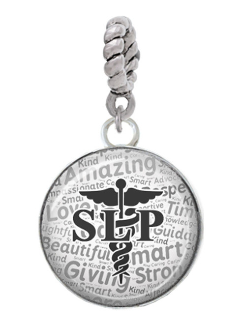 Domed Black SLP Rope Charm Bead Dangle