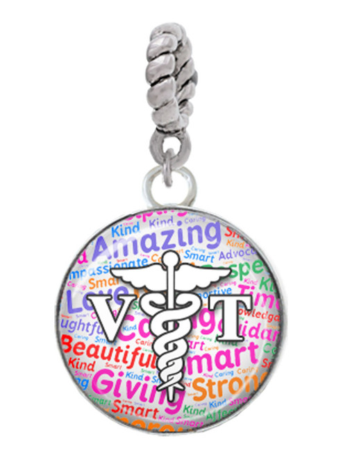 Domed Multi Color VT Rope Charm Bead Dangle