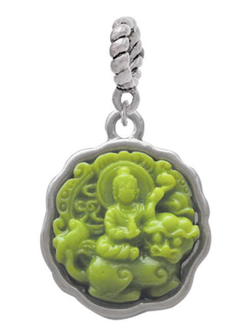 Resin Buddha in Frame Rope Charm Bead Dangle