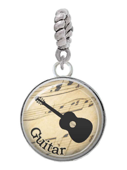 Domed Music - Guitar Rope Charm Bead Dangle
