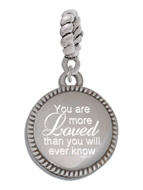 Stainless Steel Disc You Are More Loved Rope Charm Bead Dangle