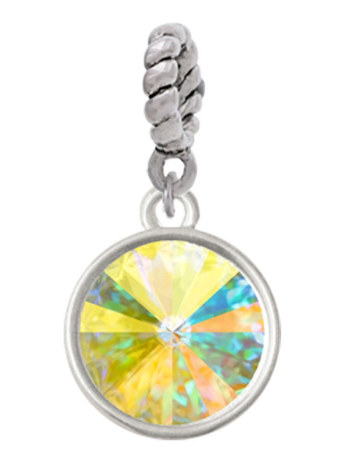 12mm Crystal Rivoli - Clear AB Rope Charm Bead Dangle