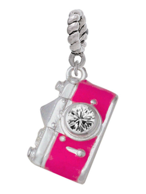 Pink Camera Rope Charm Bead Dangle