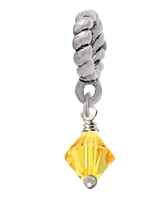 Sunflower - 6mm Crystal Bicone Rope Charm Bead Dangle