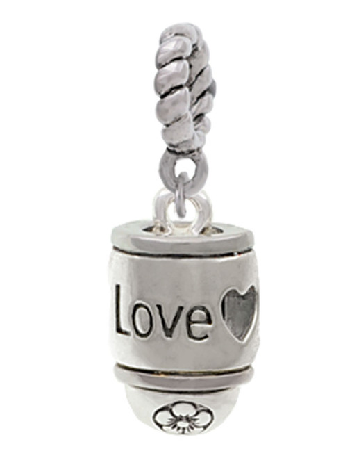 Love Forever Spinner Rope Charm Bead Dangle