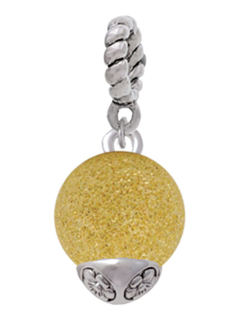 12mm Stardust Round Gold Tone Spinner Rope Charm Bead Dangle