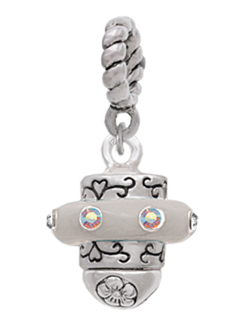 Crystal Spinner Rope Charm Bead Dangle