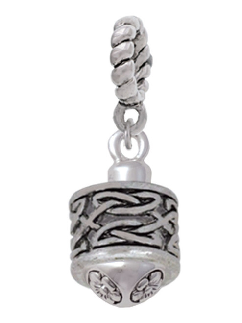 Silver Tone Celtic Knot Band Spinner Rope Charm Bead Dangle