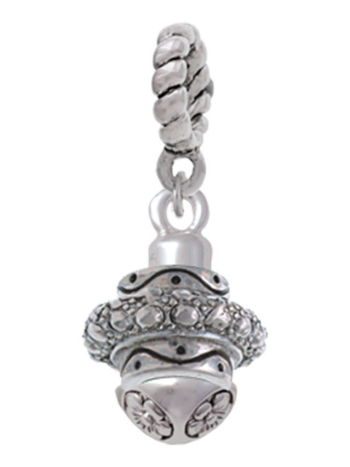 Silver Tone Center Spacer Spinner Rope Charm Bead Dangle