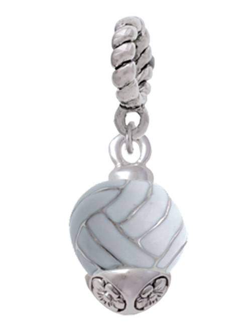 3-D Enamel Volleyball Spinner Rope Charm Bead Dangle