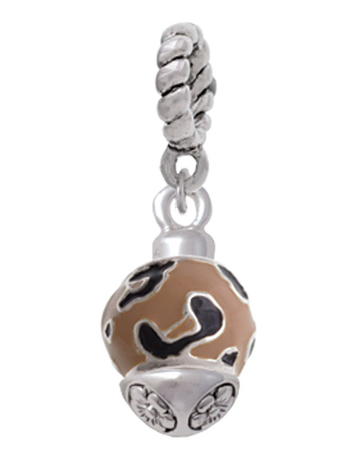 Wide Cheetah Print Band Spinner Rope Charm Bead Dangle