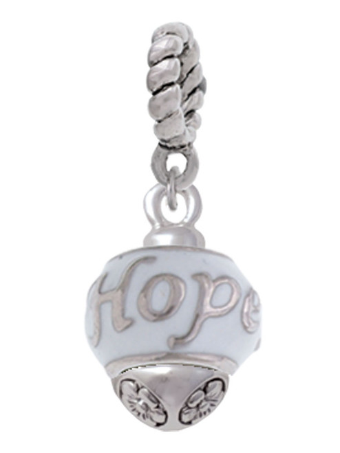 Hope on White Spinners Rope Charm Bead Dangle