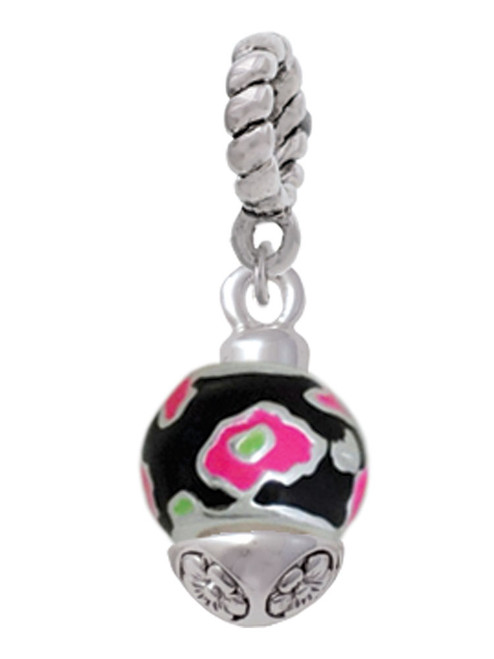 Wide Hot Pink Cheetah Print Band Spinner Rope Charm Bead Dangle