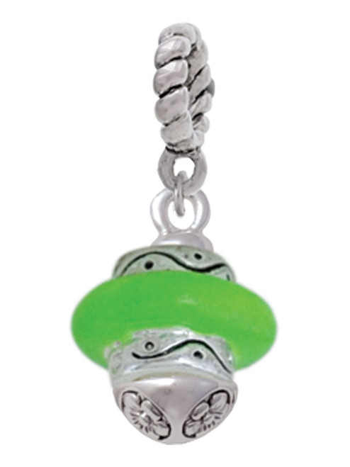 Lime Green Center Spinner Rope Charm Bead Dangle