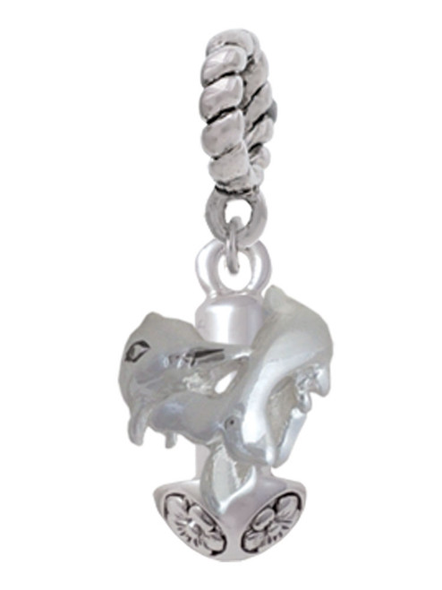 Dolphins Spinner Rope Charm Bead Dangle