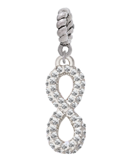 Crystal Infinity Sign Rope Charm Bead Dangle