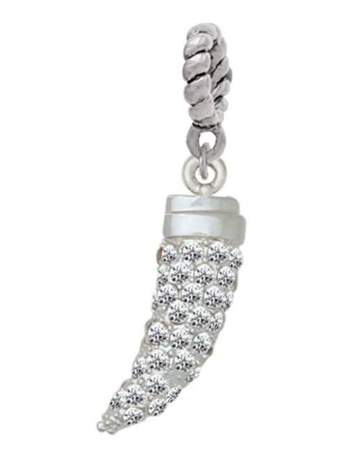 Large Crystal Sabre Tooth Rope Charm Bead Dangle