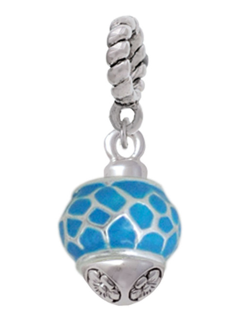 Hot Blue Giraffe Print Spinner Rope Charm Bead Dangle