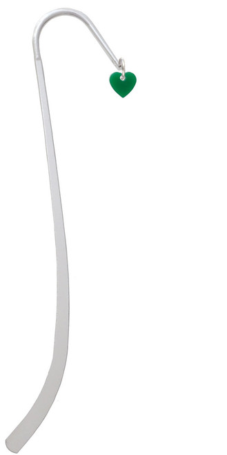 Acrylic 5/16" Green Heart Charm Bookmark