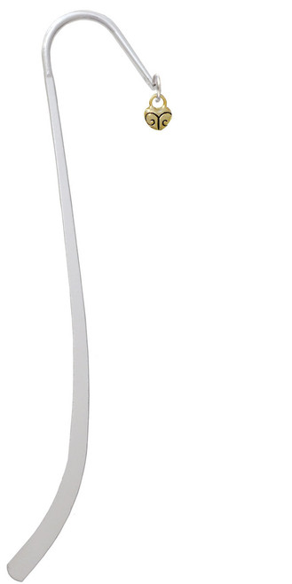 Mini Gold Tone Scroll Heart Charm Bookmark