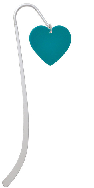 Acrylic 1" Teal Heart Charm Bookmark