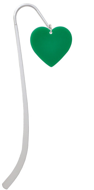 Acrylic 1" Green Heart Charm Bookmark
