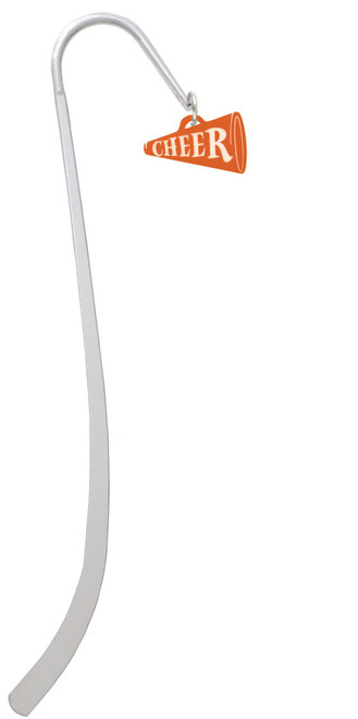 Acrylic 3/4" Orange Cheer Megaphone Charm Bookmark