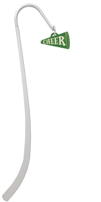 Acrylic 3/4" Green Cheer Megaphone Charm Bookmark