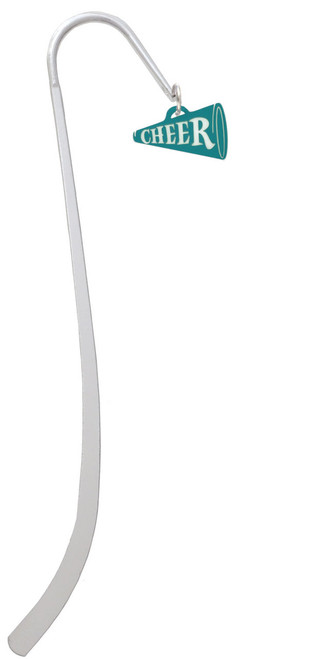 Acrylic 3/4" Teal Cheer Megaphone Charm Bookmark