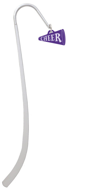 Acrylic 3/4" Purple Cheer Megaphone Charm Bookmark